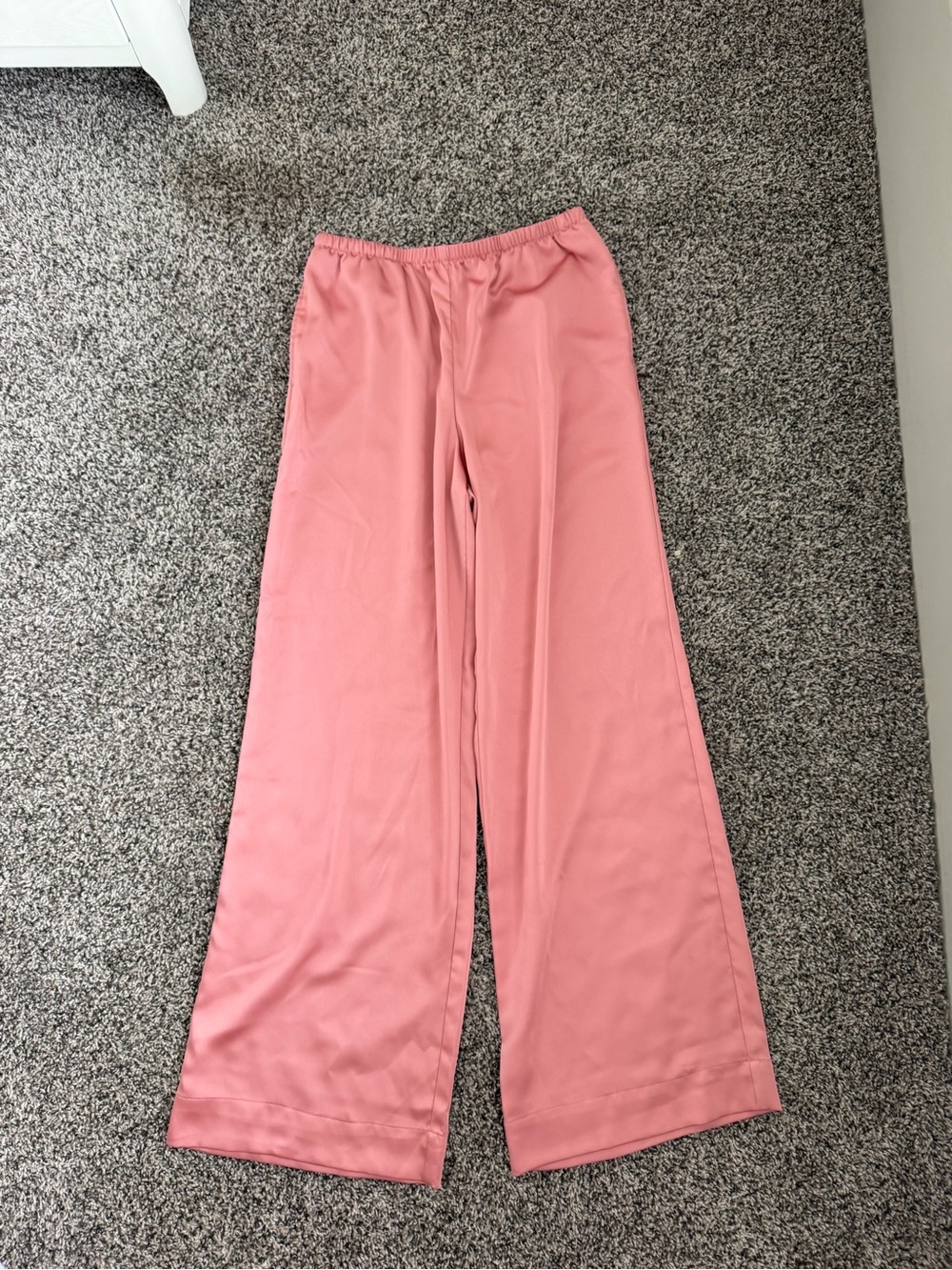 Wide Leg Pink Satin Pants